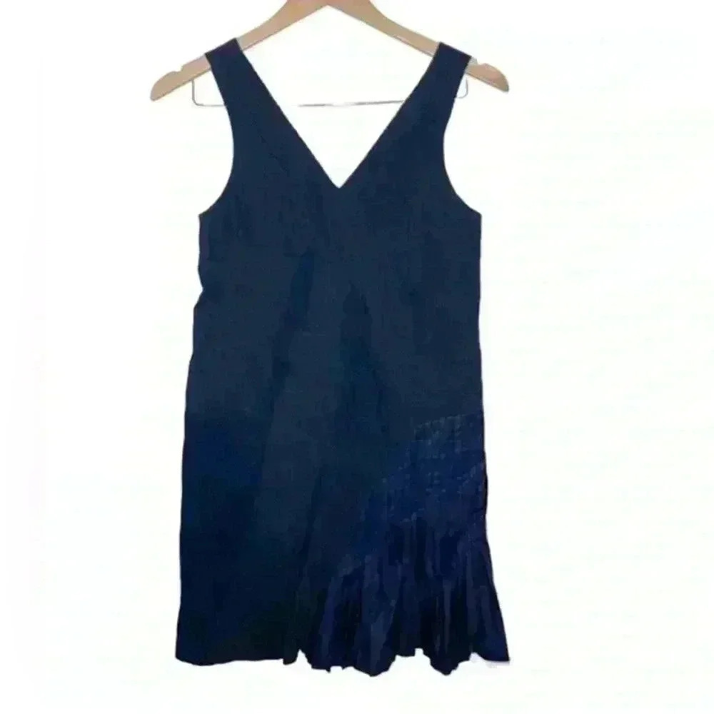 Tibi Linen Shift Navy Dress Size